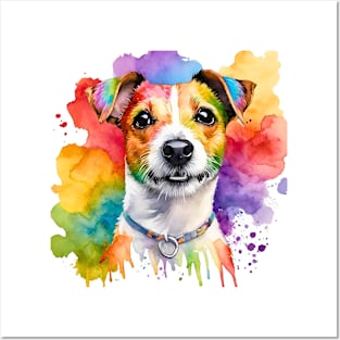 Jack Russell Terrier Watercolor Portrait Posters and Art